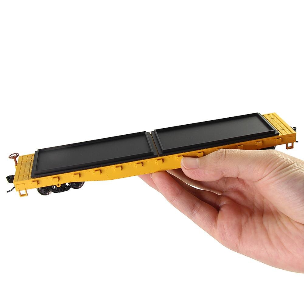 Transporteur de voiture plat 52 ", à échelle HO, 1 pièce, modèle 1/87, 52 pieds, conteneur de Train, transport de marchandises, 1 pièce C8741DS: YELLOW