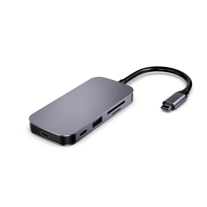 USB C Hub 8-in-1 Adapter Dongle Typ-C zu 4K @ 30Hz HDMI SD/TF Kartenleser USB 3,0 PD Energie für PC iPad