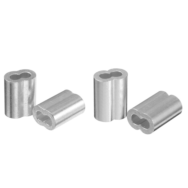 200 Stuks Diameter Wire Rope Aluminium Mouwen Clip Fittings Kabel Crimps - 100 Stuks 3/32 Inch (3.0Mm) & 100 Stuks 5/64 Inch (2Mm)