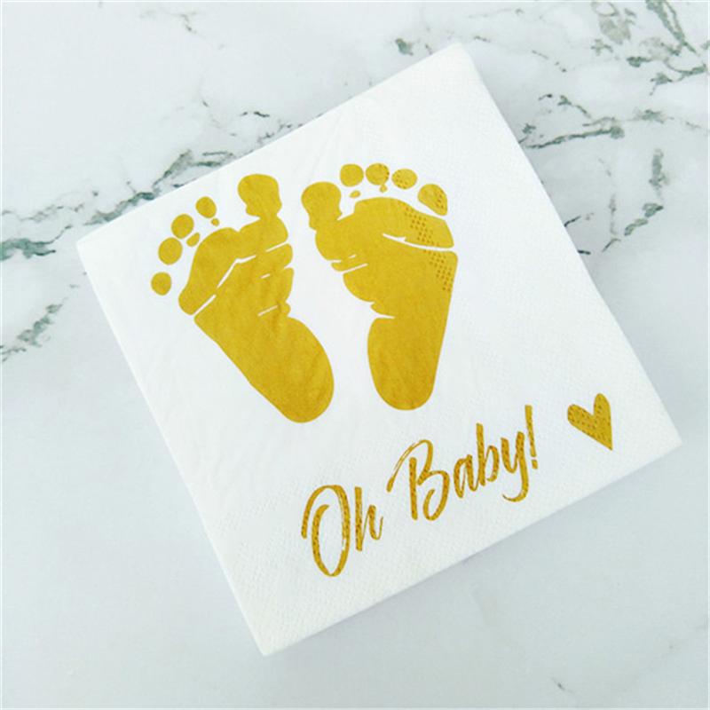 20Pack Dinner Decorative Napkins Gilding Foot Disposable Paper Party Napkins Perfect for Wedding Baby Shower Party Supplies