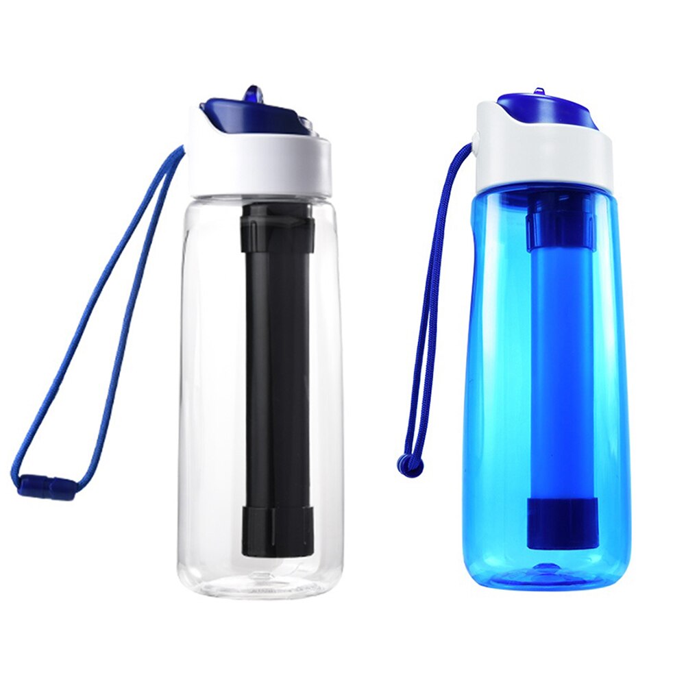 Taza de filtro de paja de gran capacidad, equipo de supervivencia para acampar y senderismo al aire libre, purificador de agua de emergencia, botella de bebida para beber, 750ml