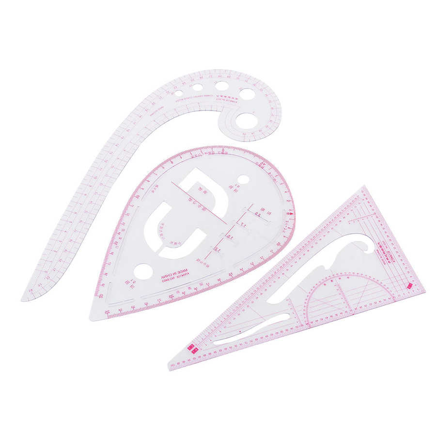 3Pcs Sew Curve Shaped Ruler Measure for Sewing Dressmaking Pattern Bendable Drawing Template Ruler