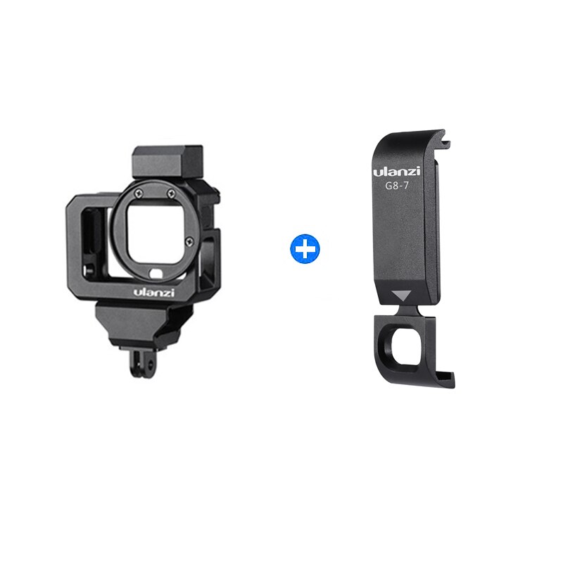 Go Pro 8 Metalen Vlog Case Kooi Voor Gopro Hero Black 8 Verlengen Koude Shoe Mount Voor Microfoon Led Licht sport Camera Batterij Cover: Cage Cover