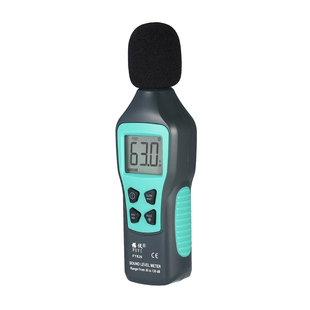 FUYI LCD Digital Noisemeter Sound Level Decibel Meter 30-130dB Decibel Monitoring Tester with Max/Min/Data Hold Mode