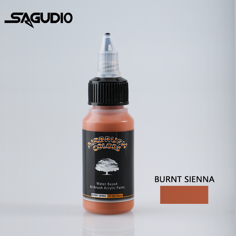SAGUD Airbrush Paint Ready to Spray Water-Based 24 Matte Colors 30ml Premium Acrylic Paint for Beginners Hobbyist and Artists