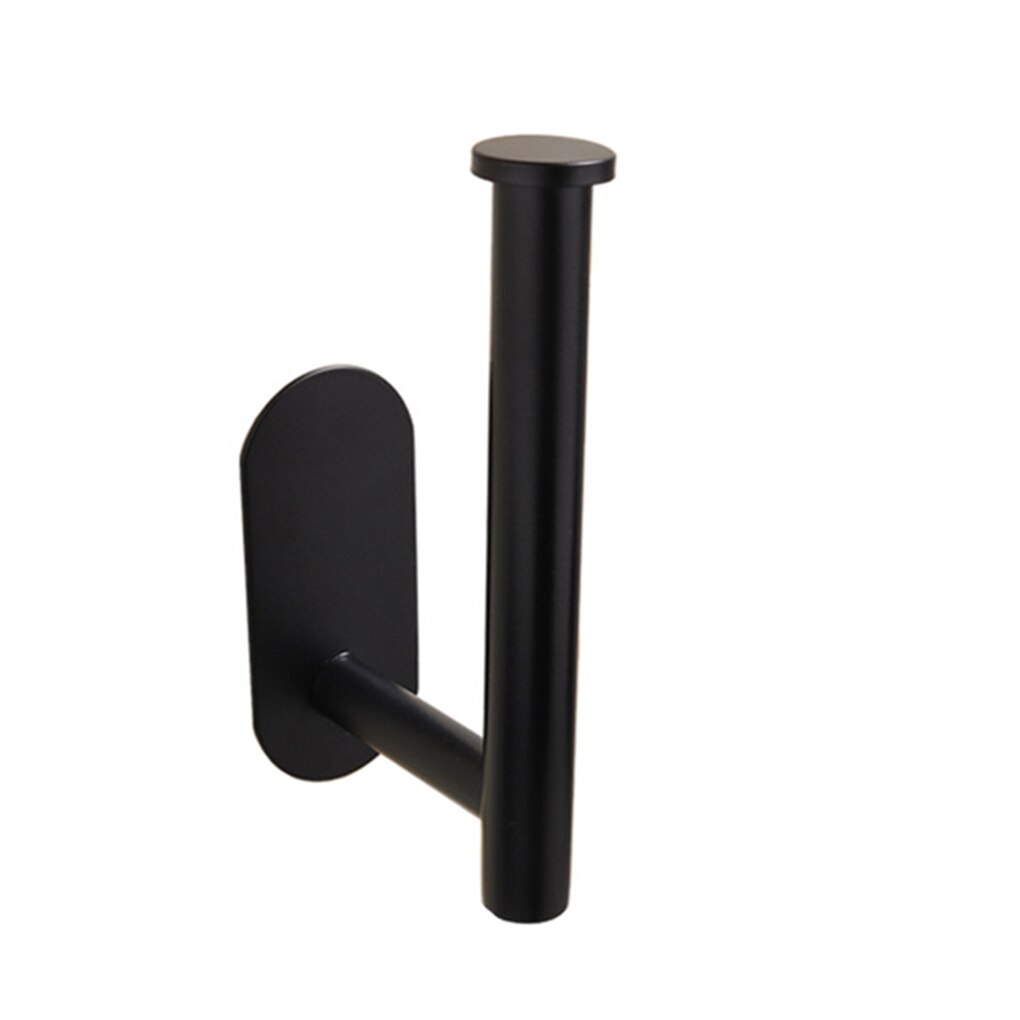 304 Stainless Steel No Drilling Toilet Roll Holder Self Adhesive Black