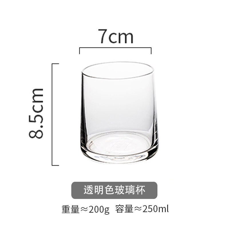Nordic Style Ins Colorful Whiskey Glass Cup Coffe Mug Household Whiskey Glass Mug Transparent Water Glass Cup Drink Juice Glass: Black