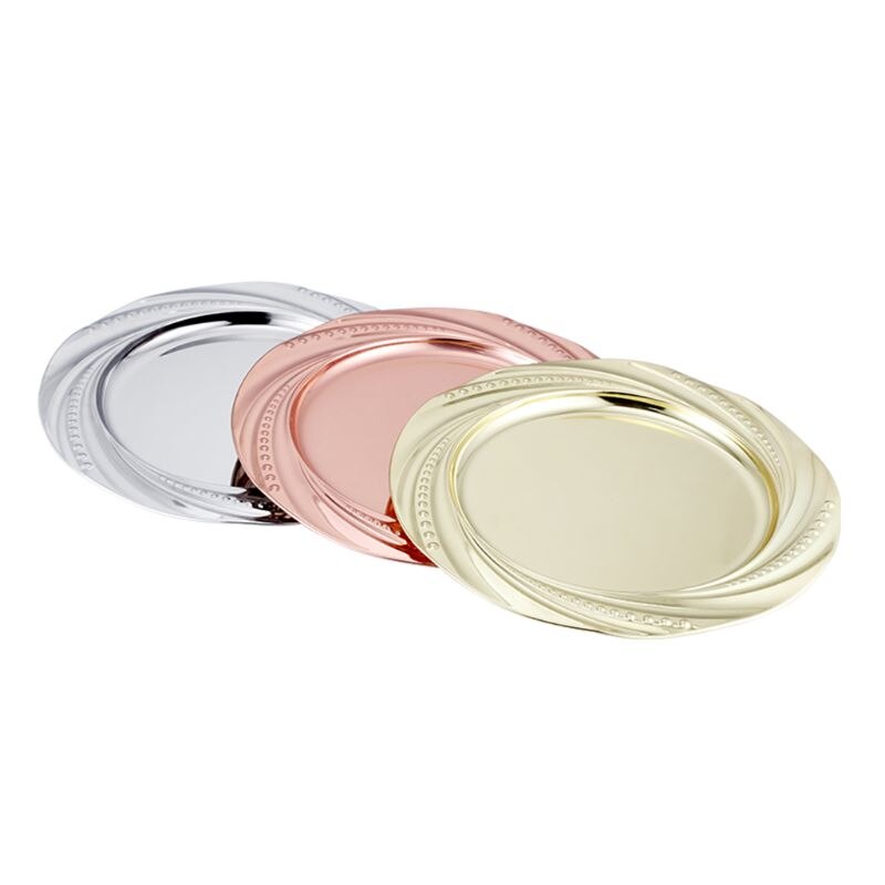 2 stuks Elegante Roestvrij Staal Diner Plaat Schotel Salade Fruit Voedsel Container Lade