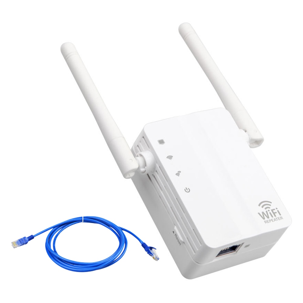 Draadloze WiFi Repeater met Bonus 1m Kabel Signaal Versterker 802.11N/B/G 2 Antennes Range Extender 300 mbps Wifi Signaal Booster