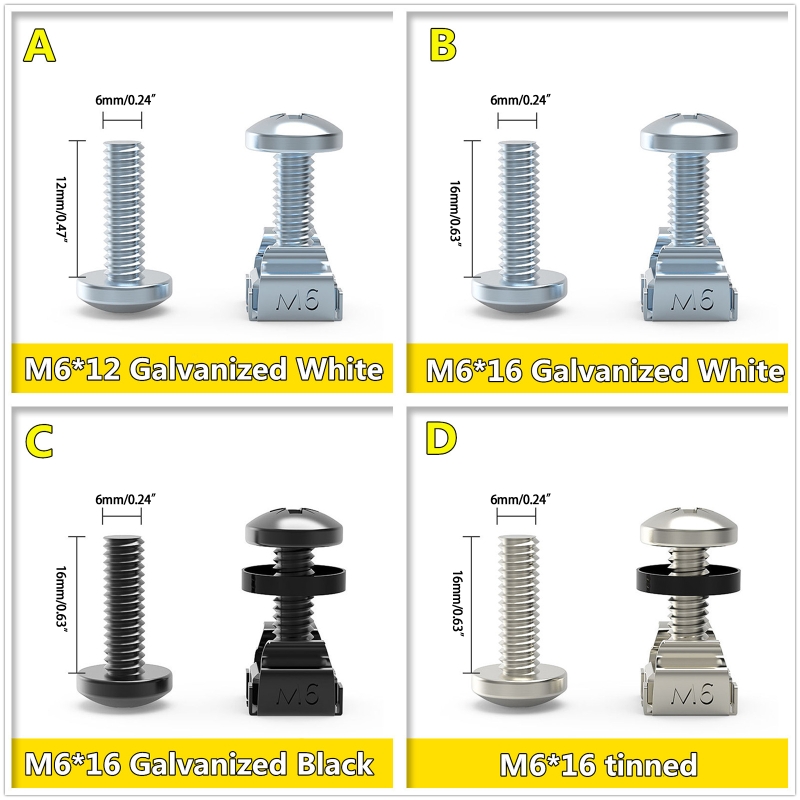 Y3NC Galvanized Cross Cabinet Screws Network Server Screw Chassis Wiring Frame Wire