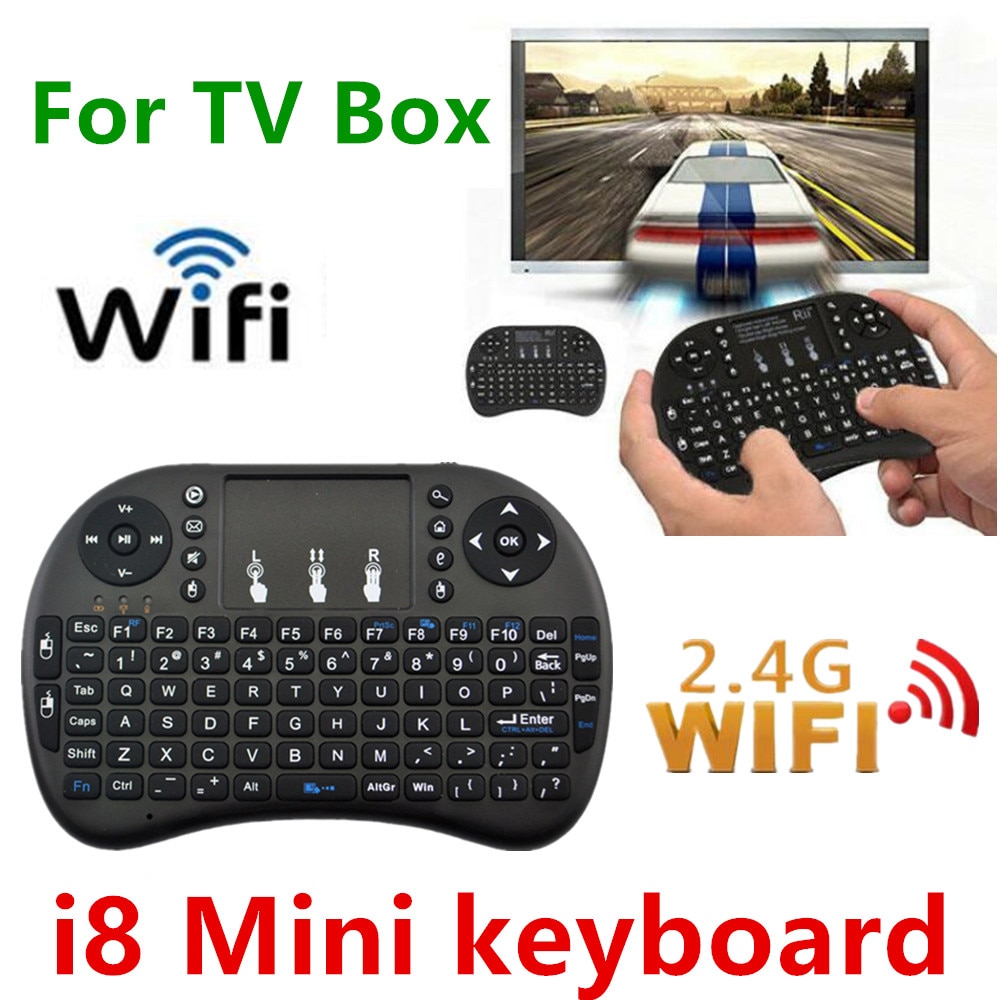 i8 Mini Keyboard 2.4GHz Wireless Air Mouse android TV Control With Touchpad Handheld Work With Android TV BOX Remote Mini PC