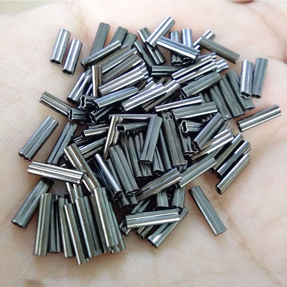 500Pcs/Lot Copper Fishing Crimp Sleeves Double Round Fishing Line Crimping Tube Wire Crimp Connector Accessories 0.8-2.6mm #4