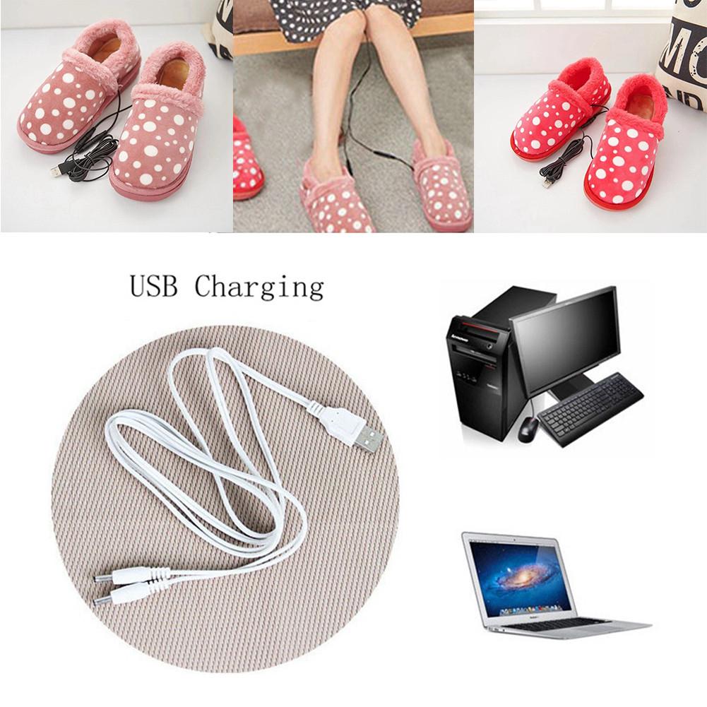 Plüsch Heizung Hausschuhe USB Aufladbare Waschbar Winter Pantoffel Hause Liefert Fuß Wärmer Schuhe Für Kalte Winter