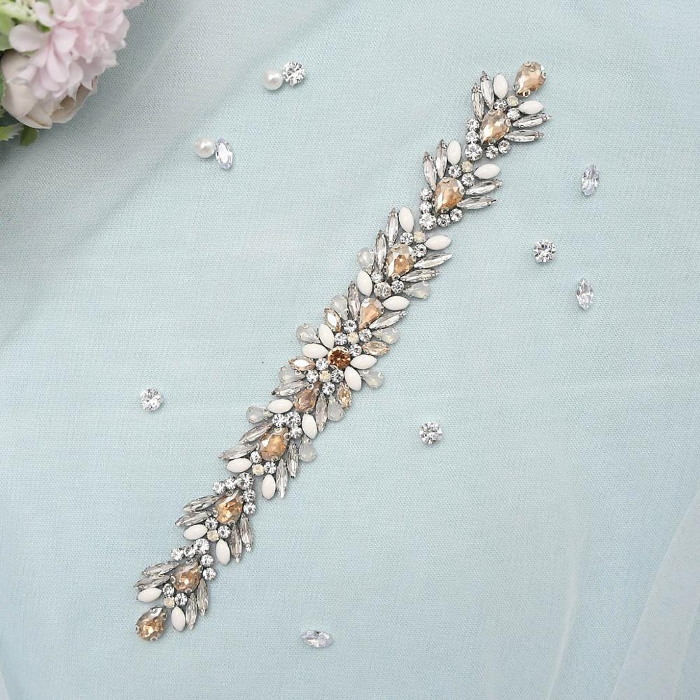 Olomlb luksus brudekjole bælter mange farver brude bælte rhinestones krystal brude sash til bryllup dekoration aften dre