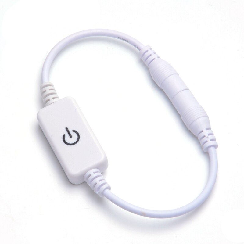 Variateur de luminosité avec prise mâle femelle DC 12V-24V 3A, noir et blanc, pour lampe à bande: WHITE