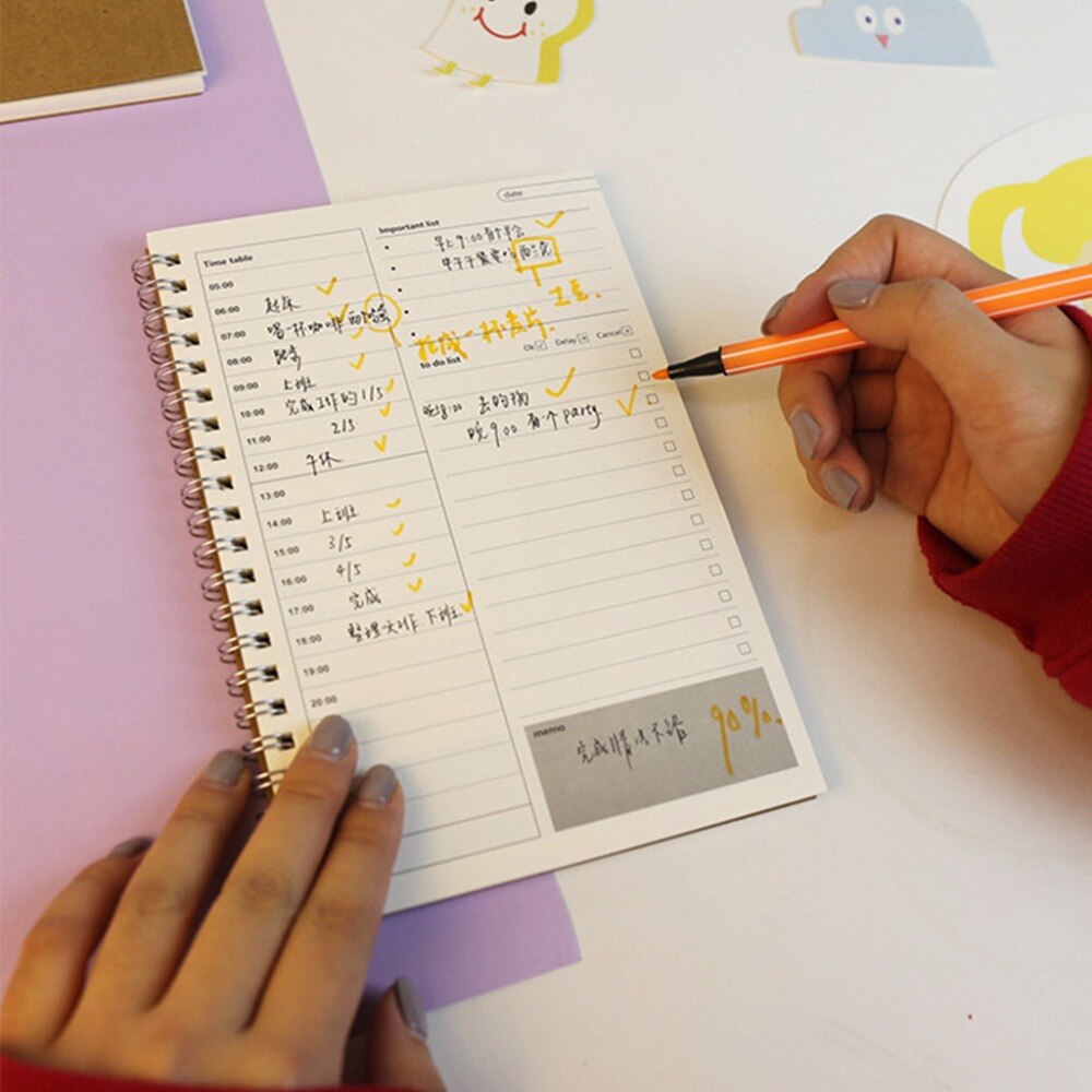 Planner Book Monthly Weekly Daily Agenda Schedule Blank Diary DIY Study Notebook