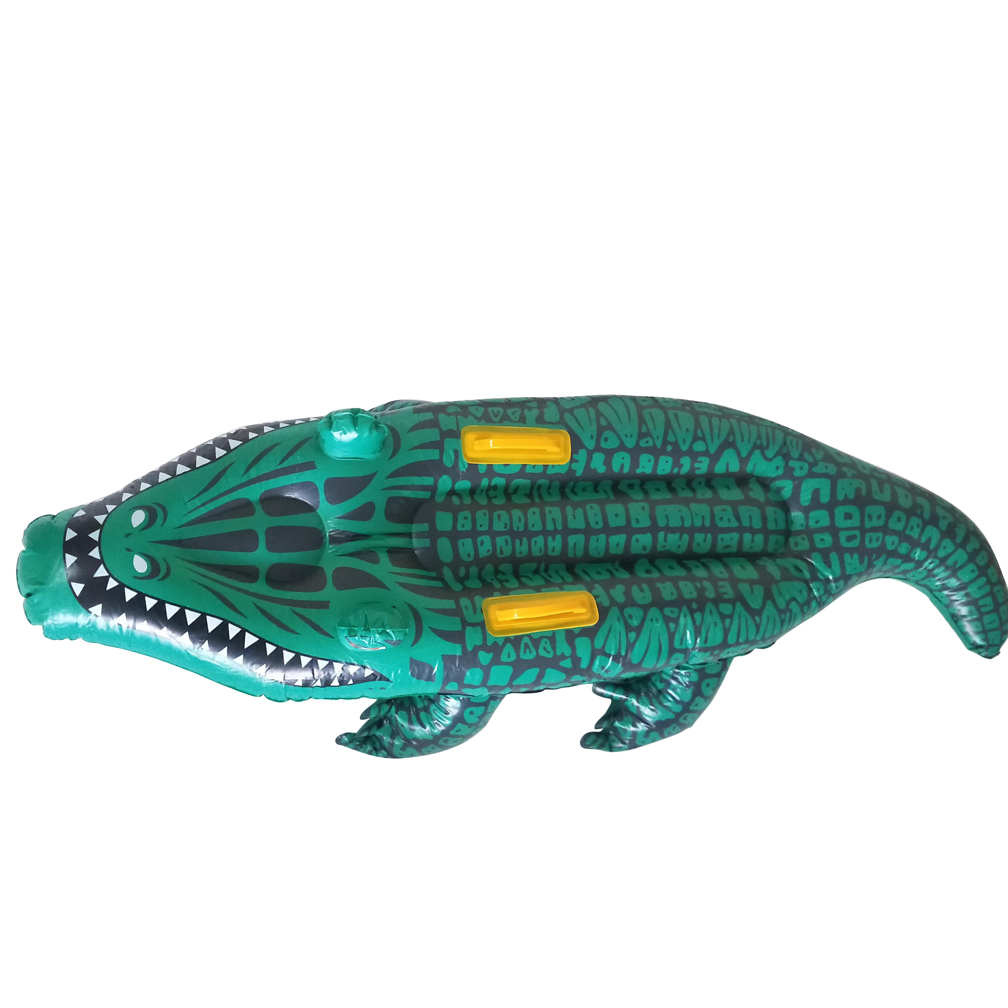 Oppustelig krokodille flyder flåde liggestol alligator ride-on svømmemåtte strand luft række pude pool seng