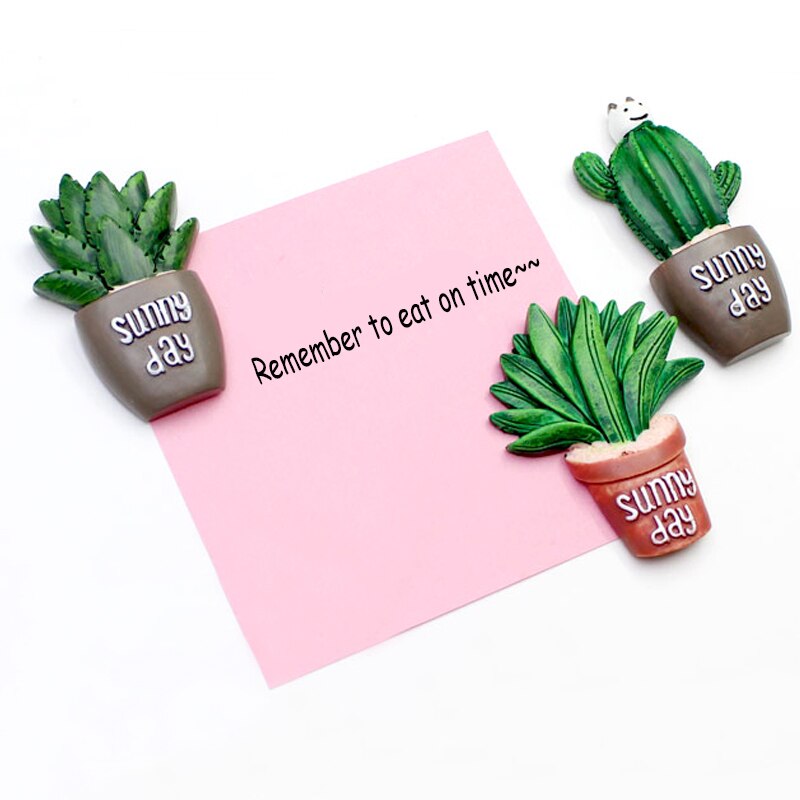 7 Pcs/1 set cactus fridge magnet cartoon refrigerator magnets stickers strong office photo magnet Message board posted