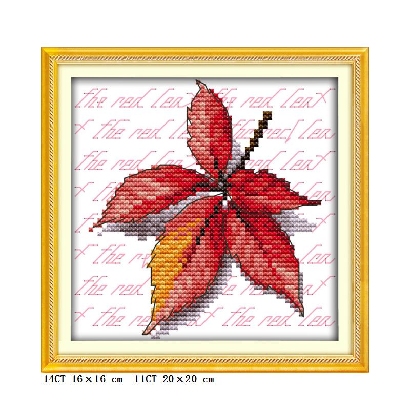 All kinds of leaves small size mini handmade DIY embroidery cross stitch maple leaf ginkgo leaves and other hanging paintings