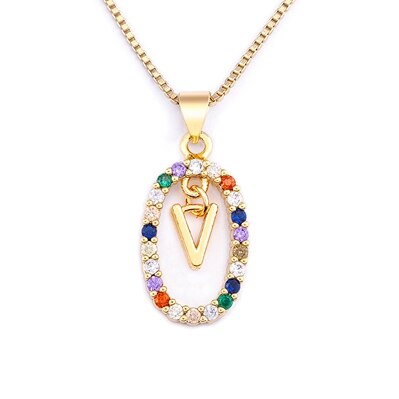 Nouvelle offre spéciale coloré 26 lettres A-Z initiale M S C K Alphabet pendentif longue chaîne collier nom bijoux femmes accessoires: Rouge