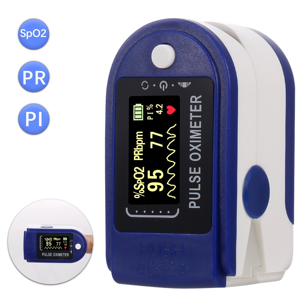 Fingerspids pulsoximeter mini spo 2 monitor iltmætning monitor puls rate perfusion indeks meter med snor til hjemmet