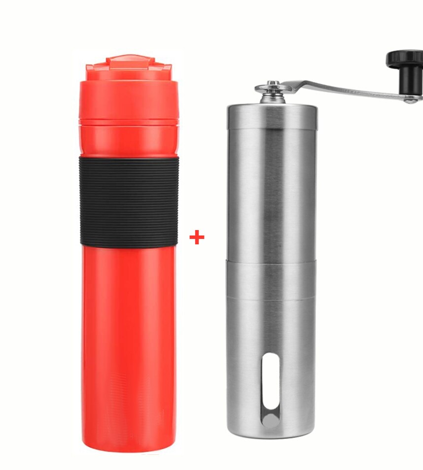 Portable French Press 350ml Coffee Maker Black Plastic Double Wall Mug Filtration Water Isolation Tea Coffee Cup: Dark Grey