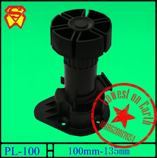 95-130mm Verstelbare Voeten Kast Voet Circulaire Plastic/Verstelbare Meubels Voeten/PP Zwart Voet Lijn