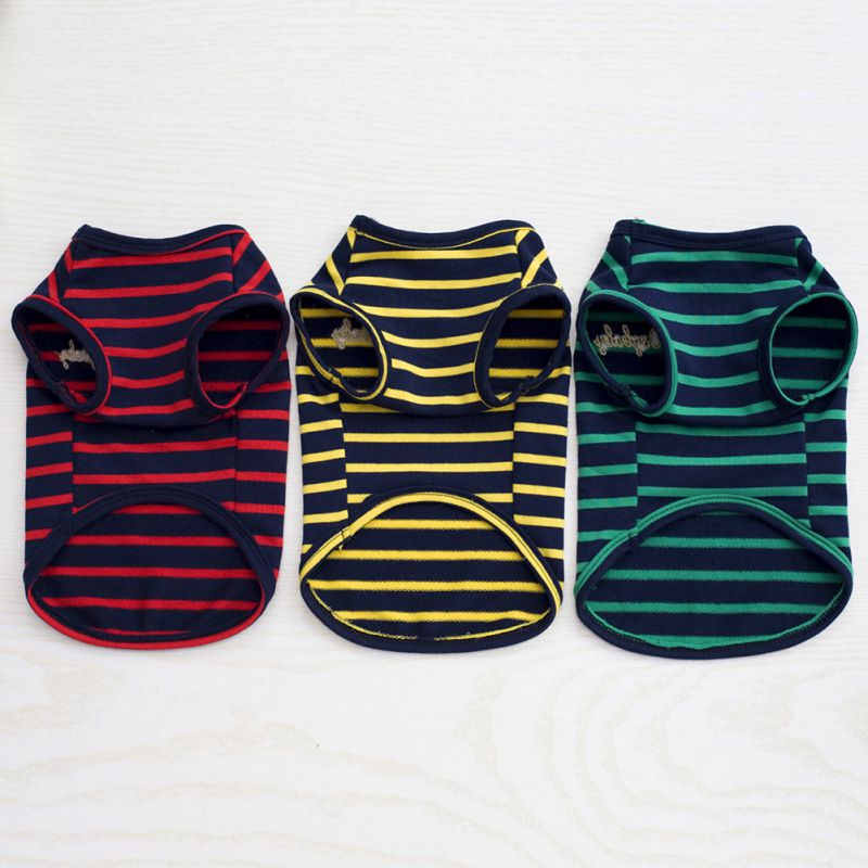 Welpen Hund Streifen Weste Spitzen Sommer Haustier Hund Katze Bluse Baumwolle Panzer Shirt Bekleidung