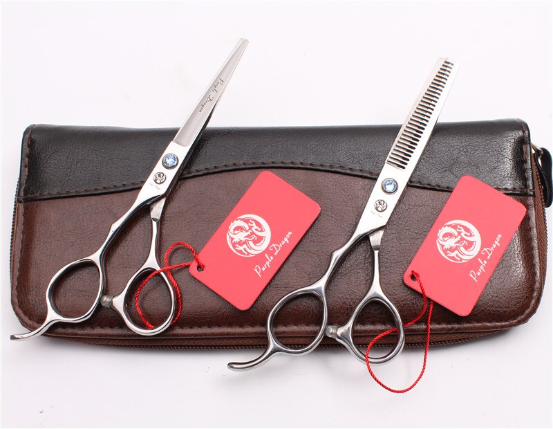 Left Hand 6" Purple Dragon Scissors For Hairdresser Blue Stone Cutting Scissors Thinning Shears Hair Scissors Z8000: Z8000 Lan D 6YY
