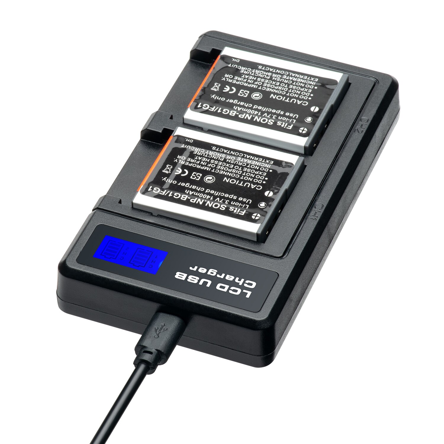 NP-BG1 Battery For Sony DSC-WX1 DSC-H50 DSC-H55 DSC-H3 DSC-H7 DSC-H9 DSC-H10 DSC-H20 Cyber-Shot DSC-W100 Npbg1 NPFG1: 1Charger 2Battery