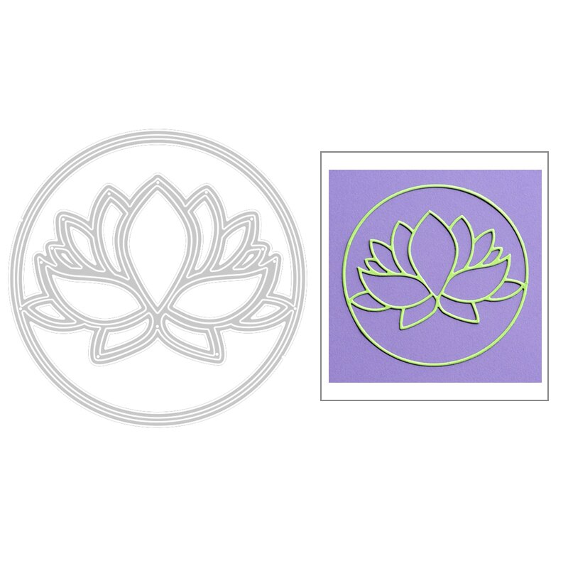 Round Frame Lotus Embossing Layering Metal Cutting Dies For DIY Layered Background Card Scrapbooking Making No Stamps: Dies 1