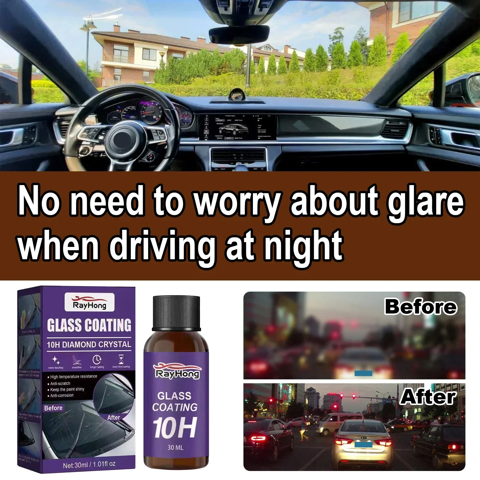 Revestimiento de vidrio para coche, revestimiento cerámico, Nano cristal, pulido de ventanas de coche, resistente a los arañazos, agente impermeable a prueba de polvo