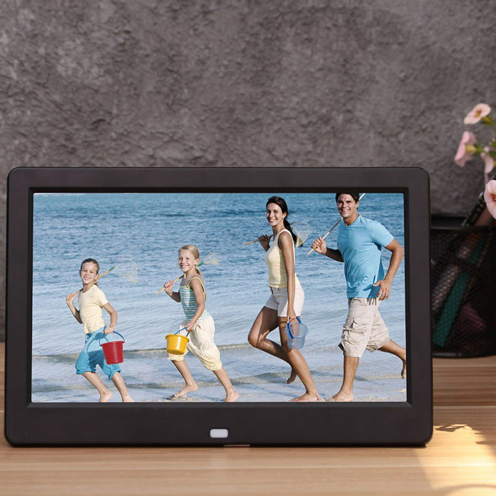 10 Inches Digital Photo Frame Multi-function Player Automatically Reflect Alarm Clock Clear Picture Frame: Black US