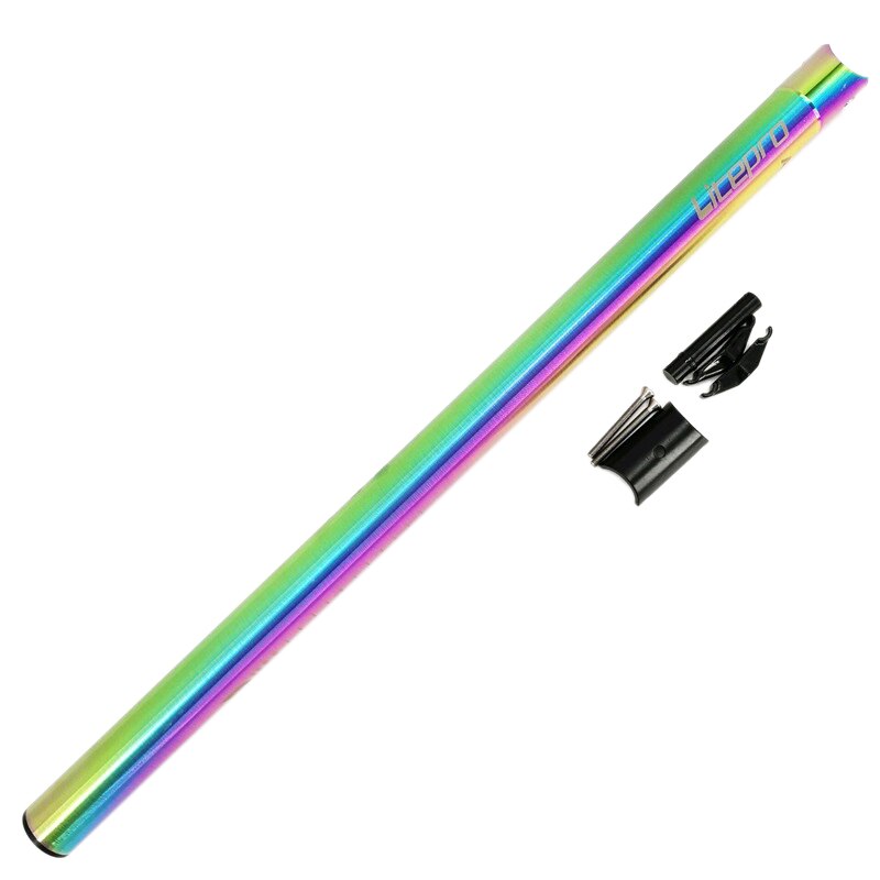 Litepro-tija de sillín de bicicleta plegable, tija de sillín de bicicleta de 31,8mm y 580mm, tubo de asiento de bicicleta deslumbrante para Brompton