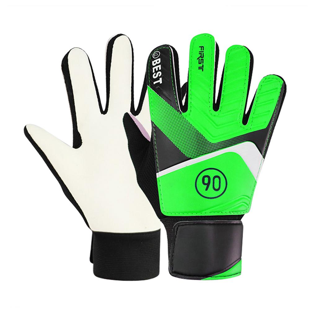 Goalie Handschuhe Für Kinder Jugend Torwart Handschuhe Handgelenk Schutz Nicht-Rutsch Verschleiß-Beständig Latex Fußball Handschuhe für Ausbildung spiel: green / S
