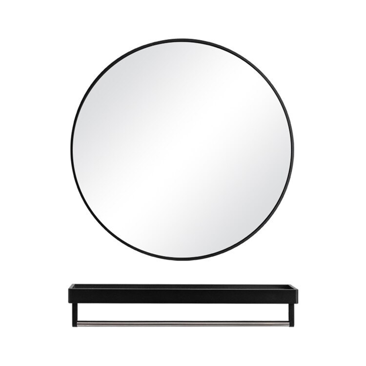 Nordic Bathroom Non-Perforated Bathroom Round Mirror Decorative Wall Mirrors Bathroom Accessories Bath Mirror LD125