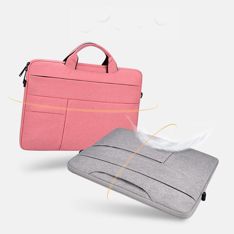 Waterproof Simple Men Bag Business Nylon Computer Handbags Portable Zipper Shoulder Laptop Bag Men Shoulder Laptop Bag black