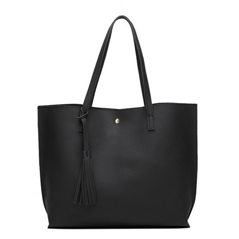 Laamei femmes Sac à Main grande capacité sacs à bandoulière de en cuir PU sacs à bandoulière dames sacs sauvages Sac A Main Femme: B-black