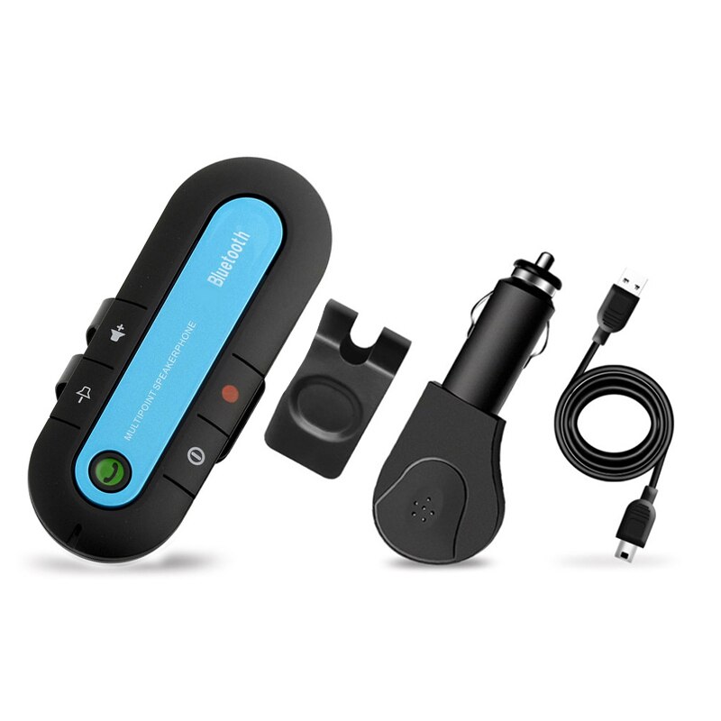 Autostereot handsfree bluetooth autosarja langaton ajoneuvo bluetooth-vastaanotin bluetooth autoon matkapuhelimeen autoelektroniikkaan: Sininen