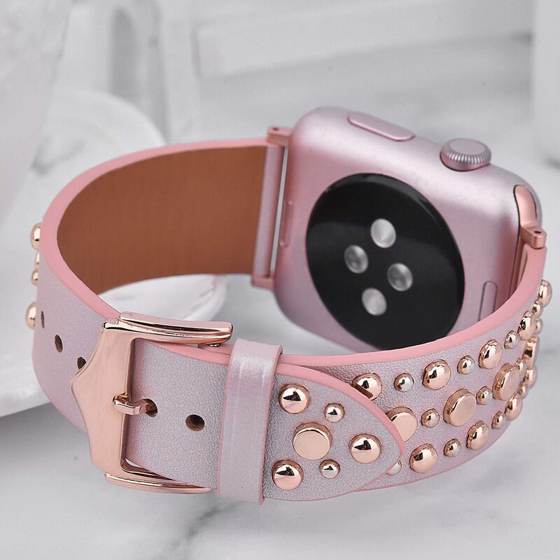 Nagler bånd for apple watch serie 6/5/4/3 se sport loop stropp correa iwatch 38mm 40mm armbånd apple watch 44/42mm skinnbelte