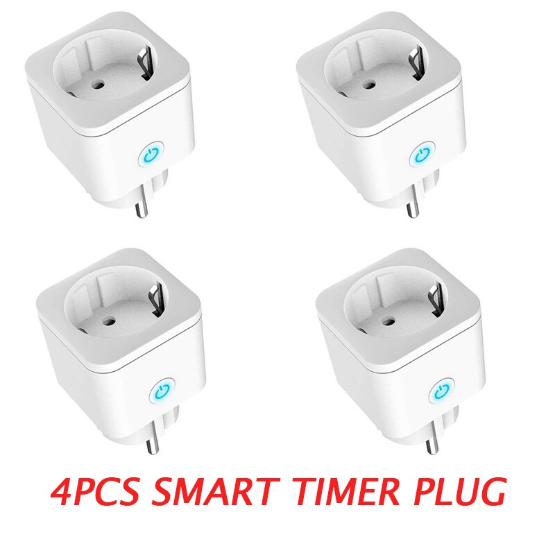 Smart Plug WiFi Socket EU Power Timing Function Smart Home Smart Life APP Control Work With Alexa Google Assistant 100-240V: 4 Pieces