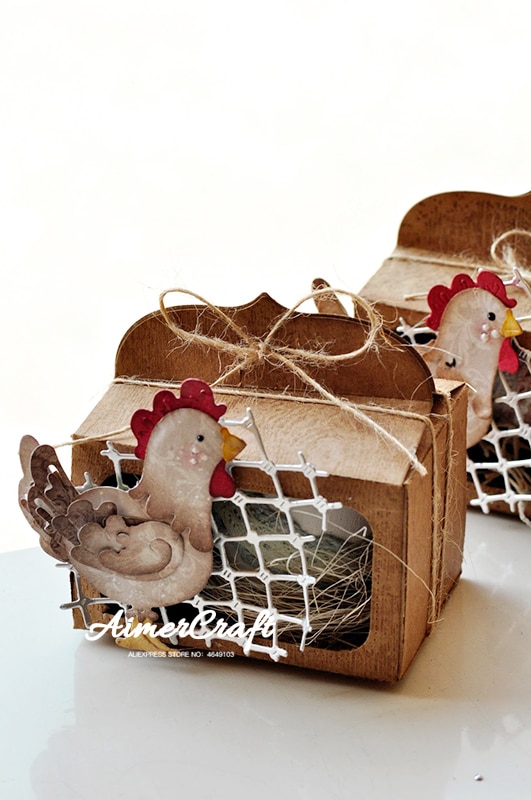 Small Grid Chicken Metal Cutting Dies Scrapbooking Stencil For DIY Paper Card Decorative Embossing Die Cut Craft Dies