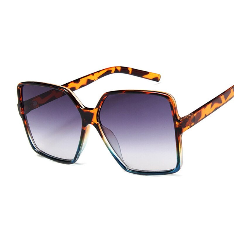 Sort firkantede overdimensionerede solbriller kvinder stor ramme farverige solbriller kvindelige spejl oculos unisex gradient hip hop nuancer