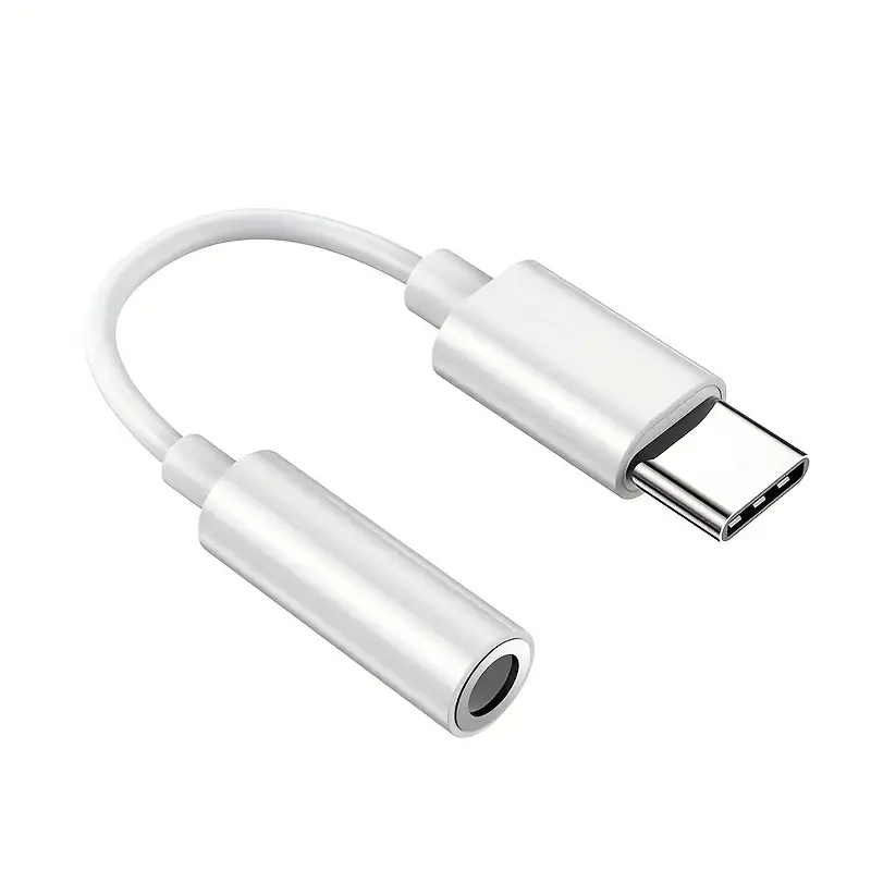 USB Typ C auf 3,5 mm Audio-Adapter, USB C auf Aux Audio Dongle-Kabel, USB Typ C auf 3,5 mm weiblicher Kopfhöreranschluss-Adapter für P: WEISS