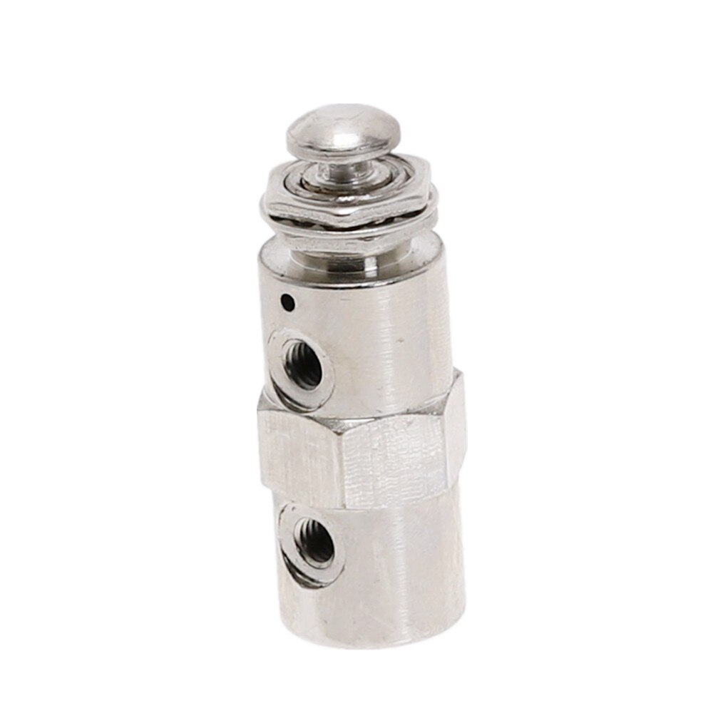 Exhaust valve 2 Position 5 Way ON/OFF M5 Thread Push button Switch TV-4P Air Pneumatic Mechanical Valve w Fiittings: No Fittings