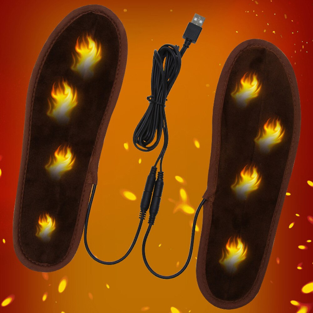 1 Paar Zachte Koude-Proof Usb Opladen Elektrische Verwarming Binnenzool Voet Warmer Pad