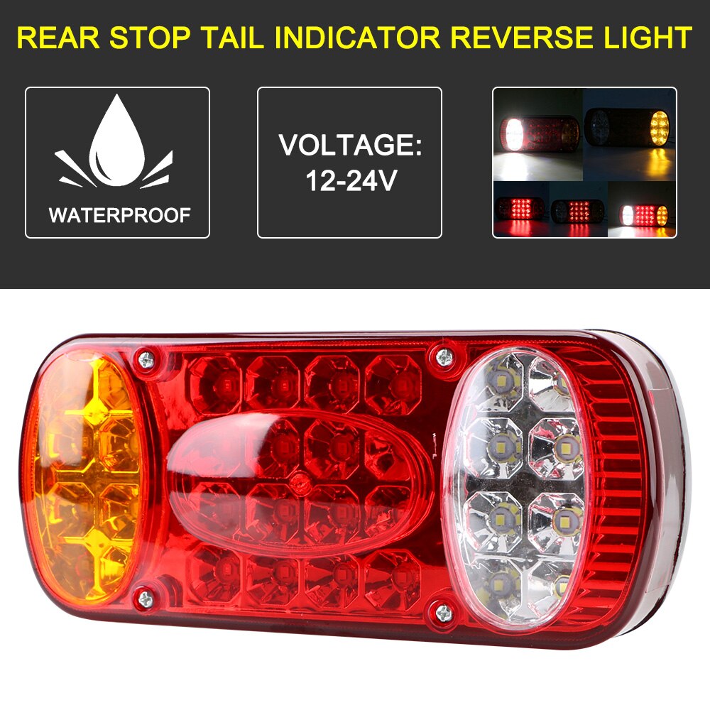 1Pc Rear Stop Brake Lights Taillight Waterproof Rear Lamps 12V 32LED Car Truck Tail Light Signal Indicator For Trailer Lorry