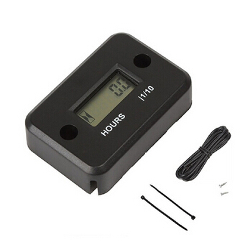 Hour Meter Motorcycle Gauge LCD Display Hour Meter for 4 Stroke Gas Engine Offroad Panel Hour ATV Motorcycle Generator Bike