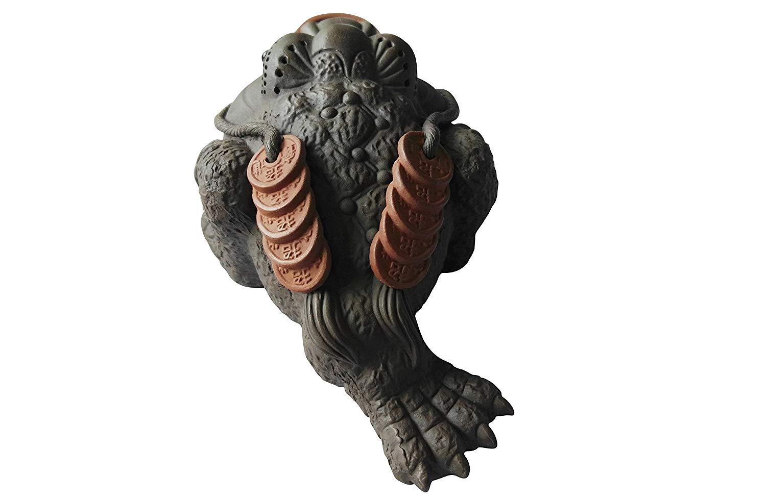 Chinese Tea Pet Zisha Lucky Toad Traditional Handmade Purple Clay Teapet on Kung Fu Tea Tray Kept by Collectors for Prosperity