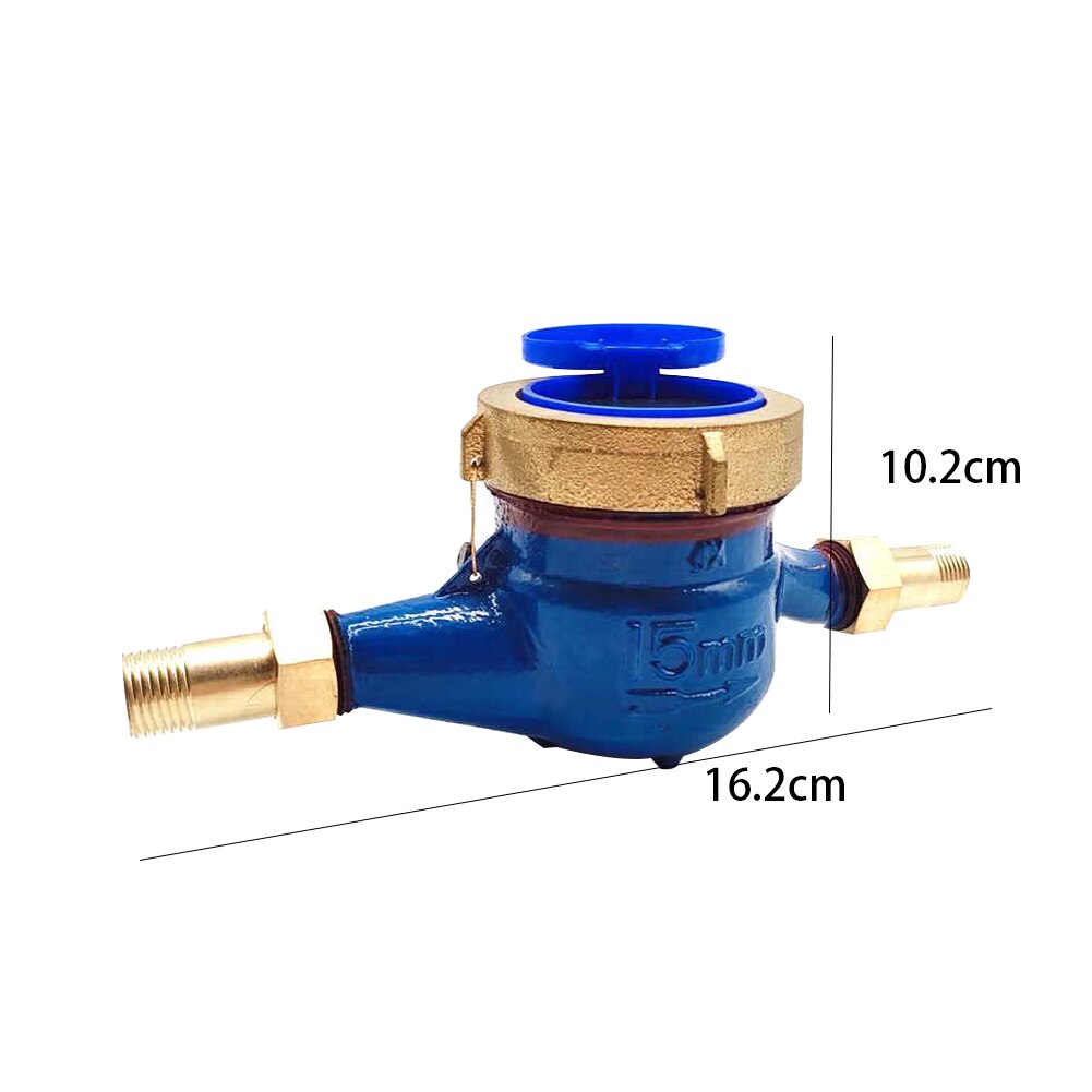 15mm Tools Copper Flow Measure Tape Rotary Wing Counter Unidirectional Cold Water Meter Garden Easy Install Digital Display Home